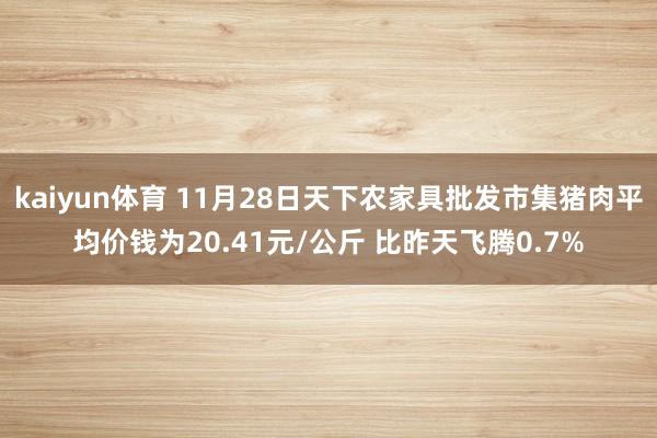 kaiyun体育 11月28日天下农家具批发市集猪肉平均价钱为20.41元/公斤 比昨天飞腾0.7%