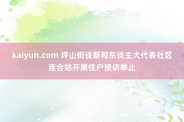 kaiyun.com 坪山街谈新和东谈主大代表社区连合站开展住户接访举止