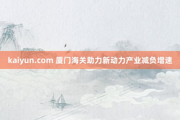 kaiyun.com 厦门海关助力新动力产业减负增速