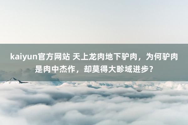 kaiyun官方网站 天上龙肉地下驴肉，为何驴肉是肉中杰作，却莫得大畛域进步？