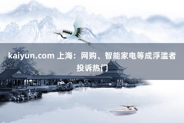 kaiyun.com 上海：网购、智能家电等成浮滥者投诉热门