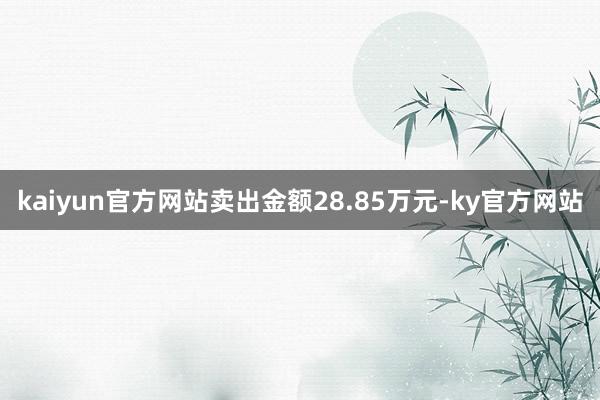 kaiyun官方网站卖出金额28.85万元-ky官方网站