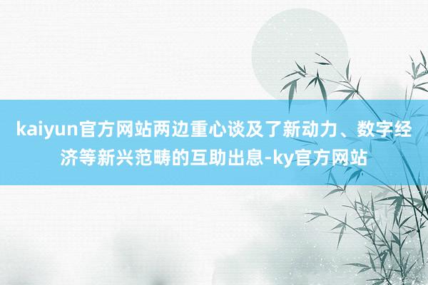 kaiyun官方网站两边重心谈及了新动力、数字经济等新兴范畴的互助出息-ky官方网站