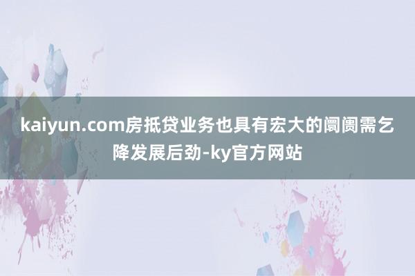 kaiyun.com房抵贷业务也具有宏大的阛阓需乞降发展后劲-ky官方网站