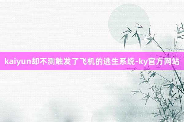 kaiyun却不测触发了飞机的逃生系统-ky官方网站