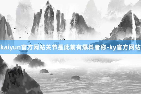 kaiyun官方网站关节是此前有爆料者称-ky官方网站