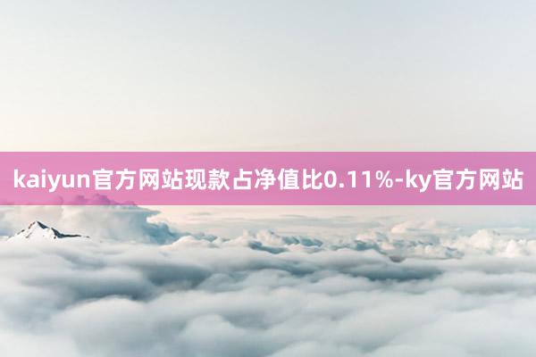 kaiyun官方网站现款占净值比0.11%-ky官方网站