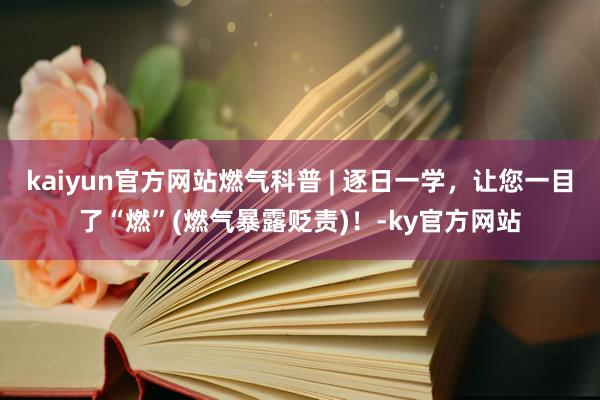 kaiyun官方网站燃气科普 | 逐日一学，让您一目了“燃”(燃气暴露贬责)！-ky官方网站