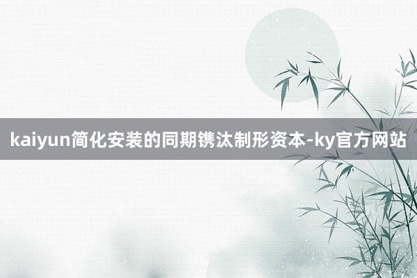 kaiyun简化安装的同期镌汰制形资本-ky官方网站