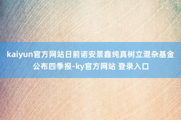 kaiyun官方网站日前诺安景鑫纯真树立混杂基金公布四季报-ky官方网站 登录入口