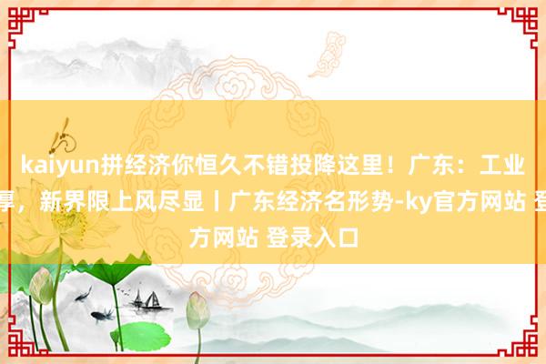 kaiyun拼经济你恒久不错投降这里！广东：工业家底富厚，新界限上风尽显丨广东经济名形势-ky官方网站 登录入口